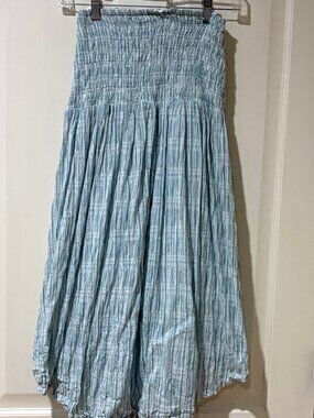 Anthropologie Mauve Smocked waist Midi Skirt Lined XS
